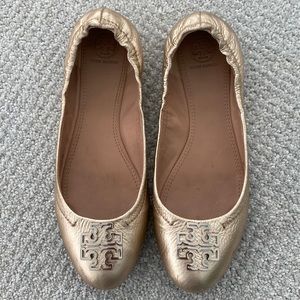 Gold metallic Tory Burch Flats - Size 8